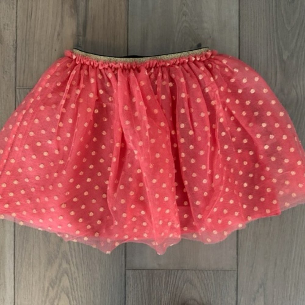 HANNA ANDERSSON GIRLS GLITTER TULLE ELASTIC WAIST PULL ON SKIRT